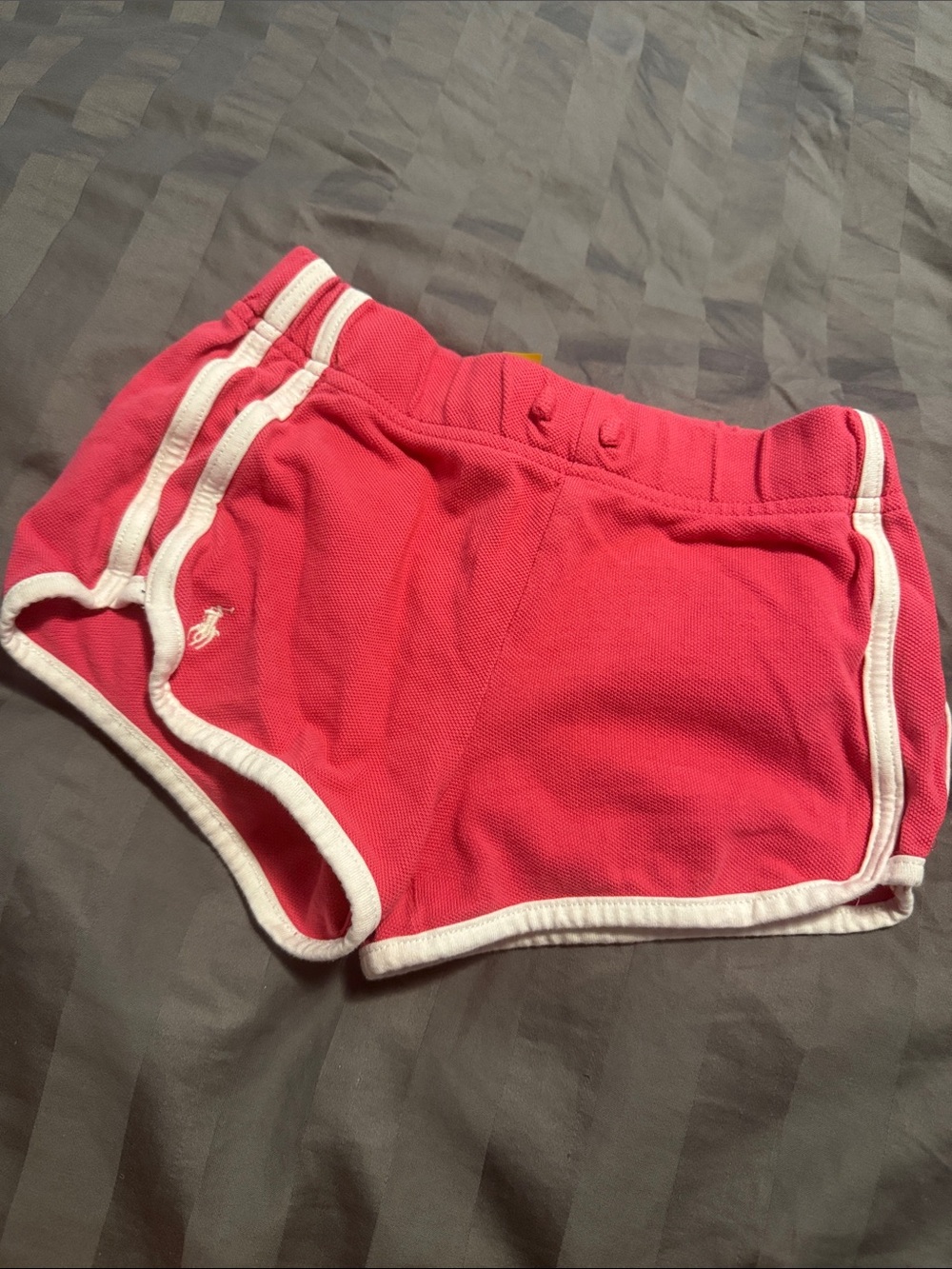 Ralph Lauren Hot Pink Girls' Knit Shorts with White Trim